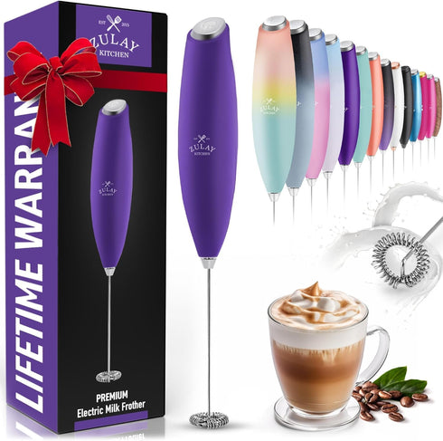 Zulay Powerful Milk Frother for Coffee with Powerful Motor - Handheld Frother Electric Whisk, Milk Foamer, Mini Mixer, Coffee Blender Frother for ...