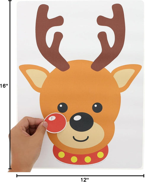 Stickamajigger Stick the Red Nose on the Reindeer Poster Game - Restickable Reusable...