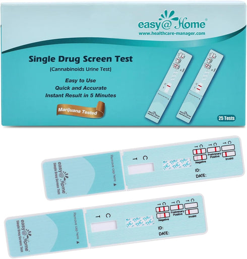 Easy@Home Single Drug Screen Test (Cannabinoids Urine Test) - THC Tests for Home THC Drug Test Urine Detox Kit Cutoff Level 50ng/mL Individually W...
