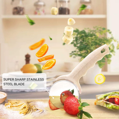 Pizza Cutter Wheel, Stainless Steel Pizza Cutter with Cover, Super Sharp Pizza Slicer-Dishwasher safe,Smooth Rotating Pizza Wheel Safe with Health...