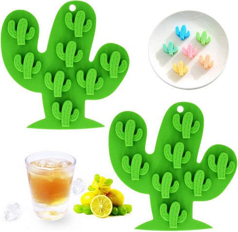 Fewo 2Pcs Mini Cactus Ice Cube Tray, Cacti Silicone Molds Set for Chocolate Candy Cake Cupcake Soap Baking Jello Cookie Wax Crayon...