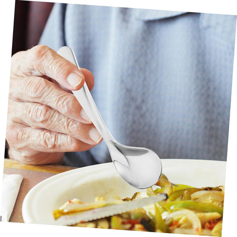 Hemoton 1 Set Elderly Tableware Handicapped Fork Spoon Angled Grip Spoon Hand Spoon Disability People Silverware Elderly Aid Utensils Scoop Cutler...