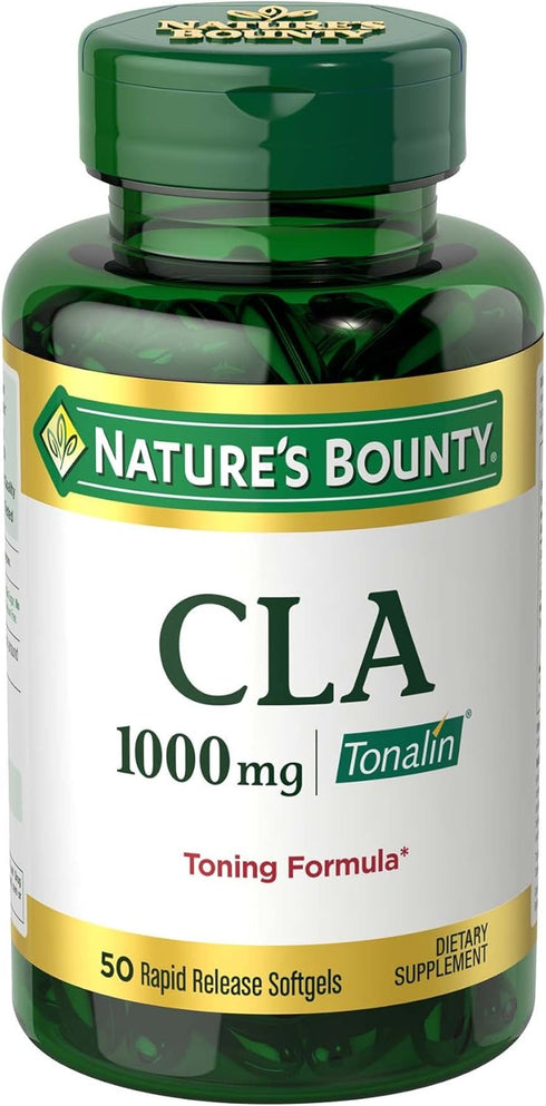 Nature's Bounty Tonalin Pills and Dietary Supplement, Diet and Body Support, 1000 mg, 50 Rapid Release Softgels...