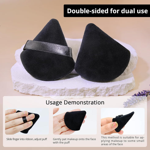 BEAKEY 12pcs Powder Puffs for Face Powder Triangle Powder Puff for Loose & Cosmetic Foundation, Makeup Puff for Contouring, Cloud Kiss Makeup Spon...