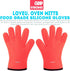 Kitchen Oven Gloves - Silicone and Cotton Double-Layer Heat Resistant Oven Mitts/BBQ Gloves/Grill Gloves - Perfect for Baking and Grilling - 1 Pai...