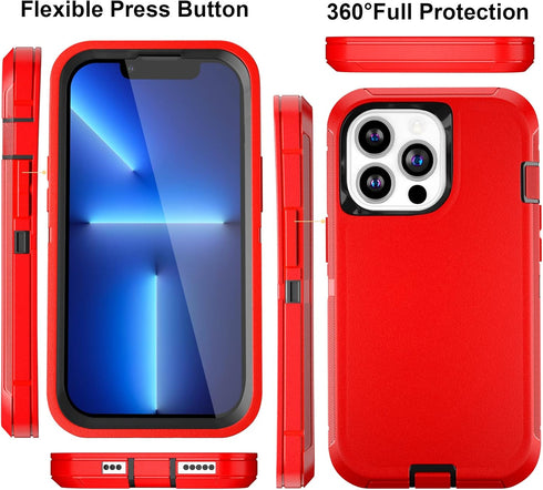 Case for iPhone 13 Pro Case 6.1" with 2 Screen Protector, Full Body Heavy Duty Military Grade Cover, Shockproof/Drop Proof Protection Phone Case (...