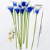 FiveSeasonStuff Real Touch Calla Lily Artificial Flowers Wedding Bridal Bouquet | Floral Arrangements | 15 Calla Lilies (Silk White & Abyss Blue)...