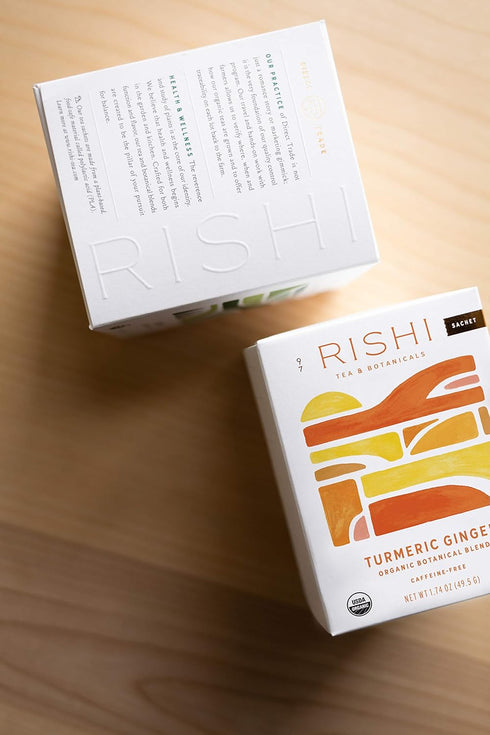 Rishi Turmeric Ginger Tea, Organic Caffeine-Free Herbal Tea Sachet Bags, 15 Count (Pack of 2)...