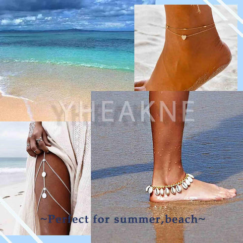 Vintage Red Cherry Anklet Chain Red Ruby Dangle Ankle Bracelet Gold Chain Anklet Bracelet Summer Beach Foot Chain Jewellery for Women...