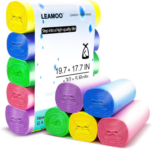 2 to 2.6 Gallon Multicolor Trash Bags, Small Garbage Bag, 150 Count...