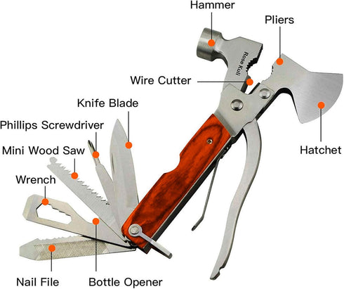 Camping Gear Multitool, Cool & Unique Birthday Gifts for Men Dad Husband Boyfriend, 18-in-1 Survival Gear for Outdoor Hunting Hiking, Emergency Es...