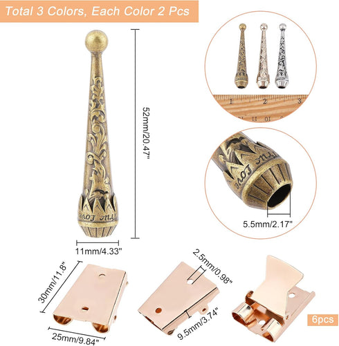 NBEADS 3 Sets Bolo Tie Findings, Bolo Tie Tips Replacement End Caps Kit, Bolo Tie Buckle Accessories with 6 Pcs Alloy Cord End and 3 Pcs Iron Bolo...