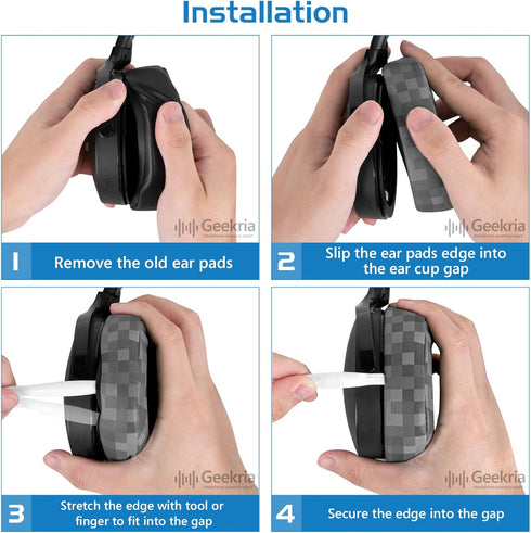 Geekria QuickFit Replacement Ear Pads for Skullcandy Crusher Wireless, Crusher Evo, Crusher ANC, Hesh 3, Hesh Evo, Hesh ANC Headphones Ear Cushion...