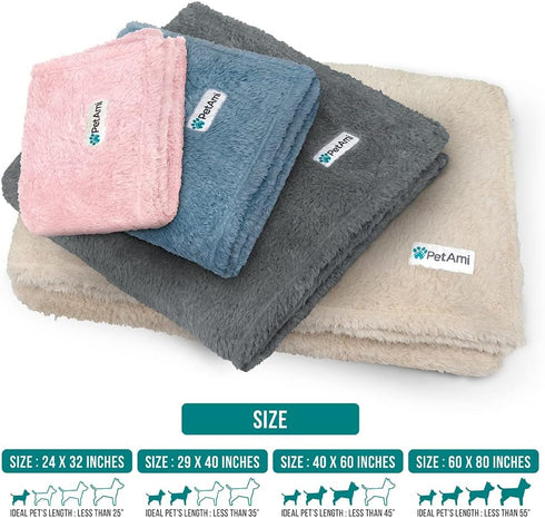 PetAmi Dog Blanket for Small Medium Dogs Pink, Fluffy Soft Puppy Blanket, Sherpa Fleece Cat Blanket for Kitten Doggie, Calming Pet Blanket Throw f...
