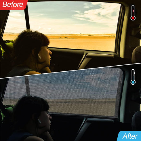 Universal Car Back Window Shade, 2 Pack Car Side Window Sunshade, Sun Glare, UV Rays and Privacy Protection, Baby Car Shades for Side Window (Medi...