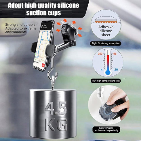 1 PC Car Phone Holder with Silicone Gasket, Shockproof Waterproof Plastic Vehicle Smartphone Mount for 1.96In to 3.54In Equipment, Universal Autom...