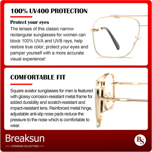 Square Aviator Sunglasses for Men Women Fashion Vintage Diamond Cutting Lens Classic Military Pilot Gradient Shades...