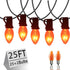 C7 String Lights,25FT Orange Halloween Christmas String Lights for Outdoor Indoor Use,25 Clear C7 Orange Bulbs String Lights-Black Wire...