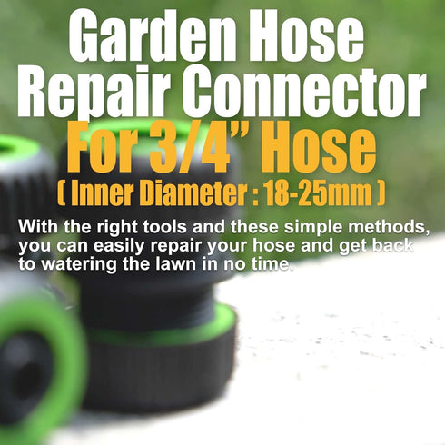Garden Hose Plastic Repair Connector Fitting for 1/2" Hose, Water Hose Mender, Leakproof Design, Easy Installation, Set of 2 (2, 3/4”)...