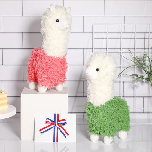 2 Pieces Llama Stuffed Animal 10 Inches Cute Llama Alpaca Plush Toy Gifts for Girls Boys Birthday Home Wedding Christmas Party Decorations(Green, ...