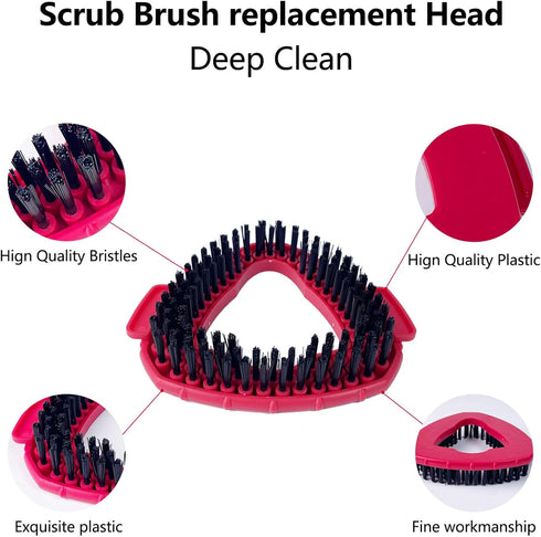 Spin Mop Brush Scrub Compatible with O Cedar Rinseclean 2 Tank System, 2Pcs Spin Right Triangle Scrubber Brush Spin Mop Replacement Scrub Brush He...
