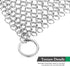 AMAGABELI GARDEN & HOME 8” x 8” 316 Stainless Steel Cast Iron Cleaner Chainmail Scrubber for Cast Iron Pan Skillet Cleaner for Dishes Glass Pre-Se...