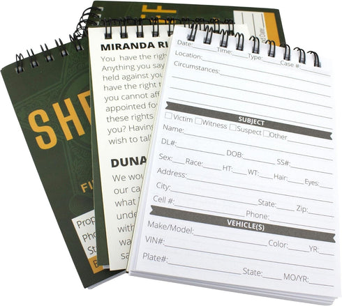 Law Enforcement Incident Report Notepads, Sheriff, Security & Police Gear, EDC Officer Notebook, Cop Gifts, Interview Equipment Accessories Book, ...