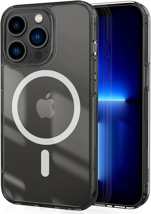 CACOE Magnetic Case for iPhone 13 Pro 6.1 inch-Compatible with MagSafe & Magnetic Car Phone Mount,Not Yellowing Anti-Scratch (Clear Black)...