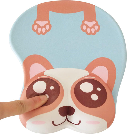 3D Kawaii Cat Mouse Pad Cute Computer Mouse Pads Gaming Mouse Mat Ergonomic Fun Mouse Pad with Gel Wrist Support Blue...