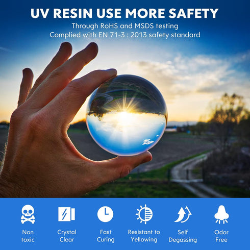 Wayin 200g UV Resin -Upgrade Ultraviolet Epoxy Resin Crystal Clear Hard Glue Solar Cure Sunlight Activated Resin for Handmade Jewelry, DIY Craft D...