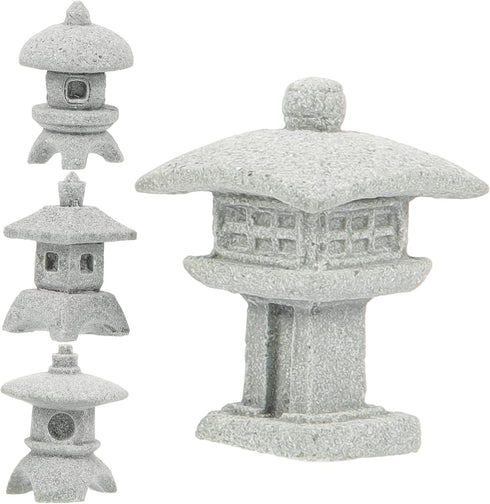 4pcs Home Decor Japanese Home Decor Fairy Pagoda Statue Mini Pagoda Figurines Miniature Pagoda Statue Mini Pagoda Model Mini Pagoda for Garden Pav...