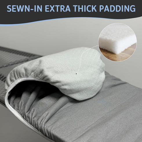 Ironing Board Cover and Pad 15× 54?, Standard Size with Resist Scorching and Staining, Heavy Duty Silicone Coated Ironing Board Cover with Thick P...