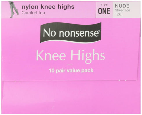 No Nonsense Knee High Value Pack, Nude Color, 10 ct...