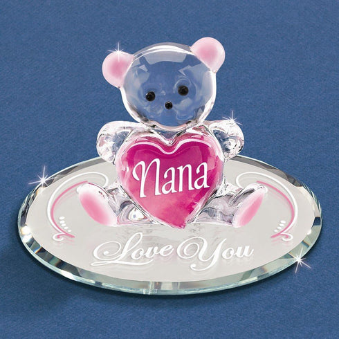 Nana - Love You Bear Glass Figurine - Perfect Grandfather Gift...