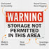 SmartSign "Warning - Storage Not Permitted In This Area" Sign | 10" x 14" Plastic...