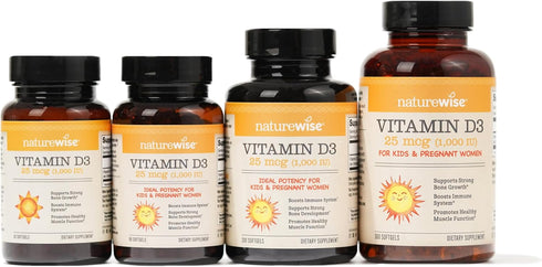 NatureWise Vitamin D3 1000iu (25 mcg) 1 Month Supply for Healthy Muscle Function, Bone Health and Immune Support, Non-GMO, Gluten Free in Cold-Pre...