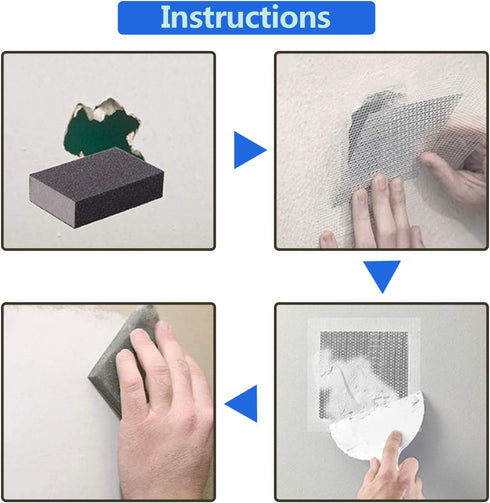12pcs Drywall Repair Patch, 4/6/8 Inch Drywall Patch Mesh Wall Patch, Screen Patch Repair Self Adhesive Aluminum Wall Repair Patch Kit...