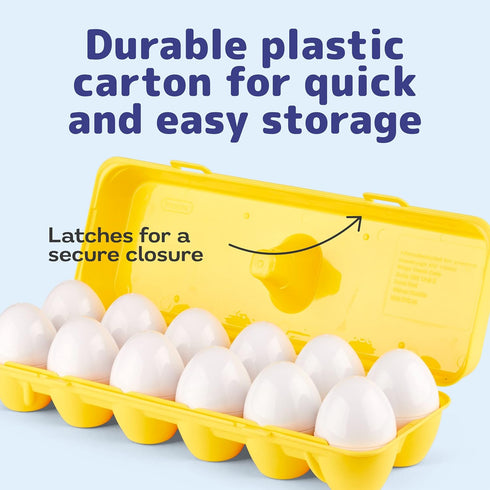 PREXTEX My First Find & Match Easter Matching Eggs w/Yellow Eggs Holder - STEM Toys Educational Toy for Kids & Toddlers to Learn about Shapes & Co...