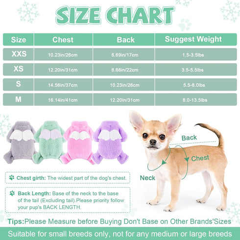 Small Dog Pajamas Dog Clothes for Small Dogs Girl Boy Fleece Small Dog Sweater Dog Pajamas Small Sized Dog Pet Clothes Puppy Sweater Dog Pjs Onesi...