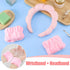 Sponge Spa Headband for Women, Makeup Headband and Wrist Washband Set Pink Skincare Facial Headband for Face Washing, Mother's Day, Teen Girl Gift...