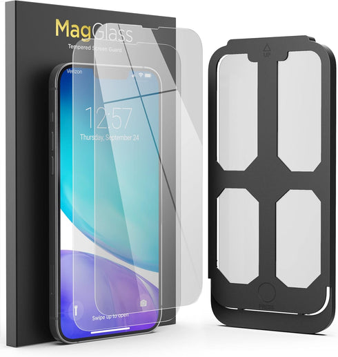 magglass (2 Pack Screen Protector for iPhone 14 Plus 6.7" / 13 Pro Max 6.7" - High Clarity Tempered Glass (Full Display Coverage)...