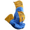 Caiman Premium Split Cowhide MIG/Stick Welding Gloves, Wool Lining, Kontour, Kevlar, Blue/Gold, Large (1512)...