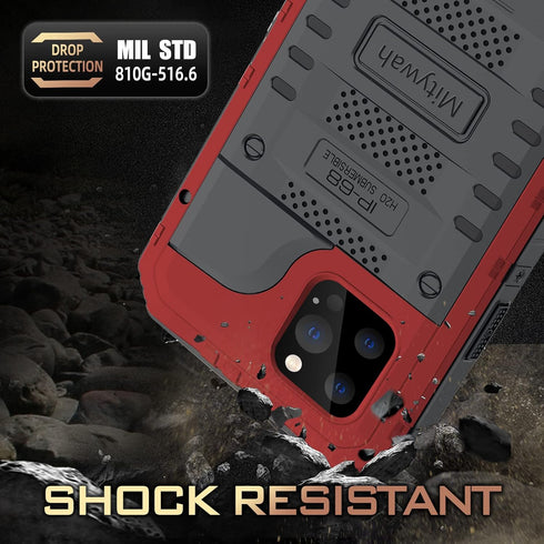 Mitywah Waterproof Case for iPhone 12 Pro, Heavy Duty Shockproof Case with Built-in Screen Protector, Full Body Underwater Protective Metal Case 6...