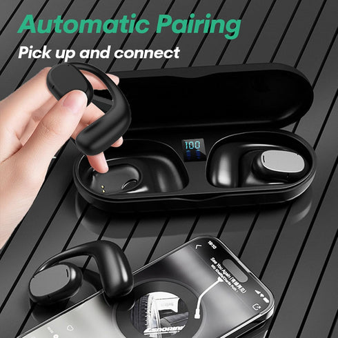Open Ear Headphones Wireless Bluetooth Air Bone Conduction Headphones Head Set Bluetooth Open Ear Bone Conduction Earbuds Headset Conducting Earph...