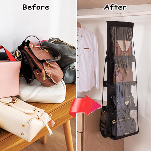 AARAINBOW 1 Pack Hanging Handbag Purse Organizer for Closet, Womens Purse Storage Organizers, Hand bag Organizer Holder, Wardrobe Purse Organizer ...