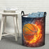Sport Basketball Ball Round Laundry Hamper Storage Basket Toys Clothes Organizer Bin For Home Bathroom Bedroom Dorm Nursery, 38l...