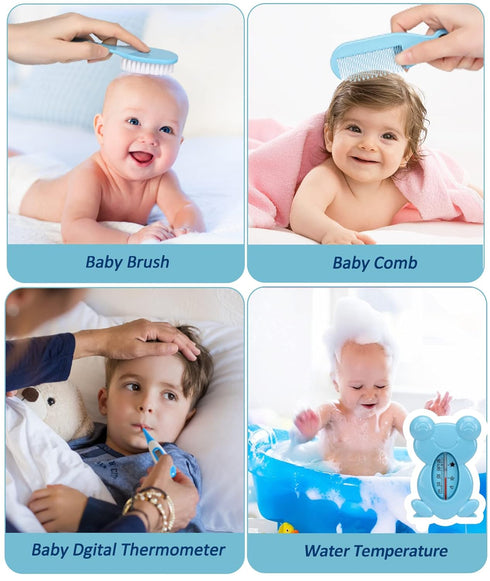 Baby Healthcare and Grooming Kit, Electric Safety Nail Trimmer Baby Nursery Kit, Newborn Care Kits with Hair Brush Comb for Newborn Infant Toddler...