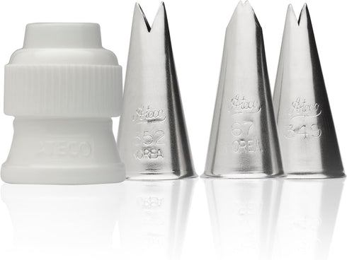 Ateco 382-4 Piece Leaf Decorating Tube Set, Includes Stainless Steel Tips: 67, 349, 352 & One Standard Coupler...