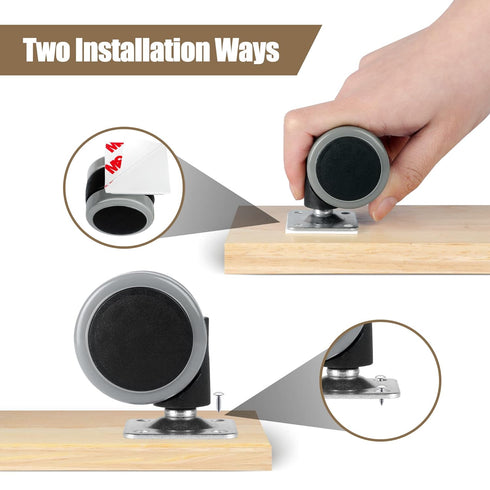 Self Adhesive Caster Wheels Set for Trash Can, Storage Box (4PCS, 1.5")...
