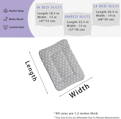 2 Pcs Pet Bed Mats. Ultra Soft Pet (Dog/Cat) Bed with Cute Prints. Reversible Faux Lambswool Kennel Pad for Medium Small Dogs and Cats. Machine Wa...